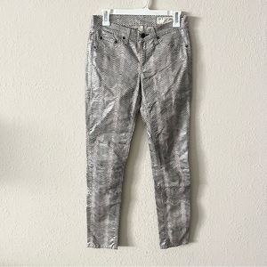 Rag & Bone Women's Silver Black  Zebra Metallic Legging Pants Size 26